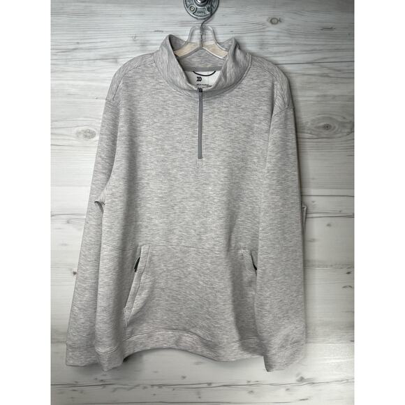 All in Motion Pullover Mens XL Heathered Gray Mesh Spacer Half Zip Sweater Eco - Picture 1 of 8